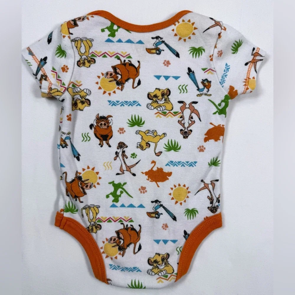 DISNEY‎ Baby Lion King Infant Bodysuit 0-3M Playful Safari Simba Timon Pumba
